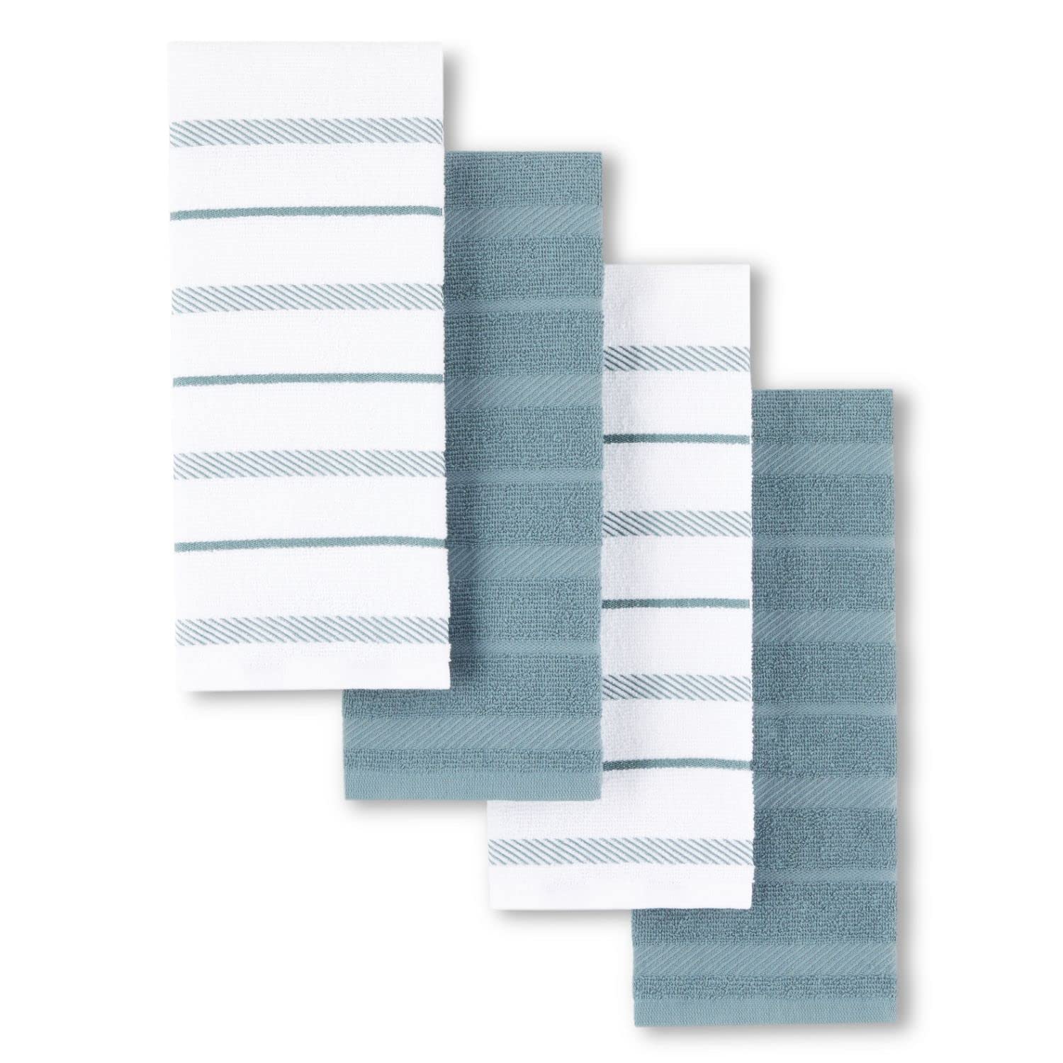 Amazon.com: KitchenAid Albany Kitchen Towel 4-Pack Set, Fog Blue